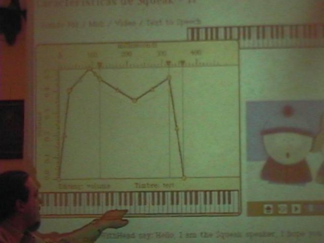 Diego tocando el piano y mirando un video de South Park (todo lo que ven en la pantalla es un objeto, de más está decir)